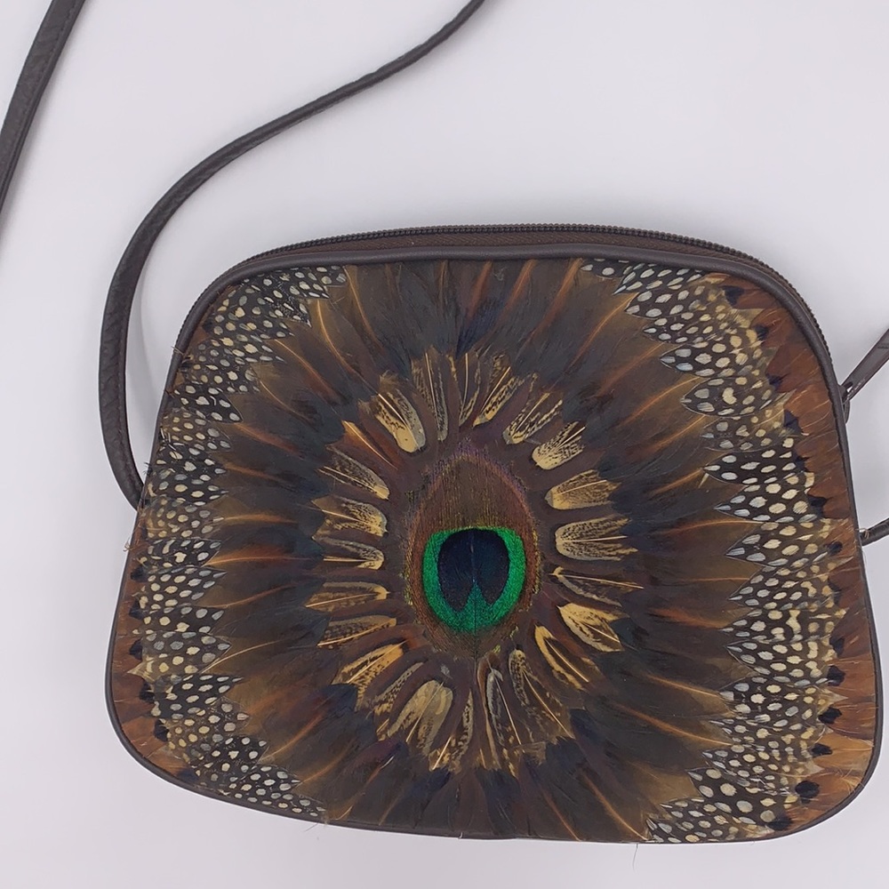 Vintage Comeco Peacock Feather Crossbody - Picture 4 of 8